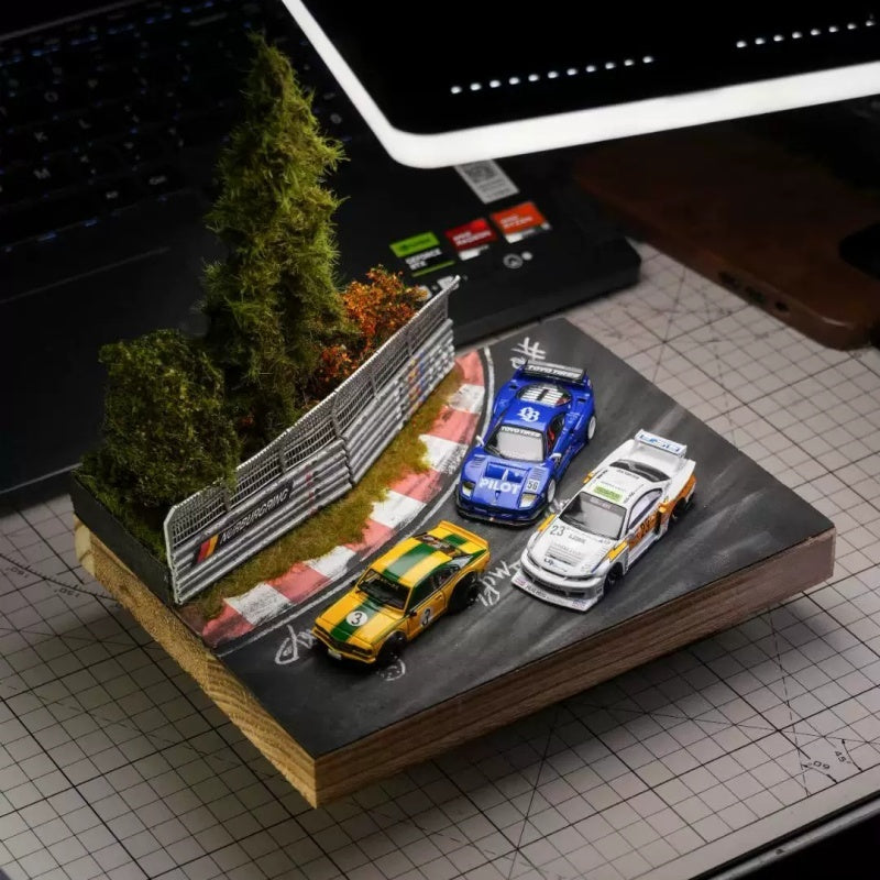 1:64 Scale Nürburgring Diorama, 20×15cm, Car Model & Dust Cover Not Included