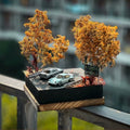 1/64 Scale Finished Car Diorama, Autumn Curve Scene, 15×15cm, No Dust Cover
