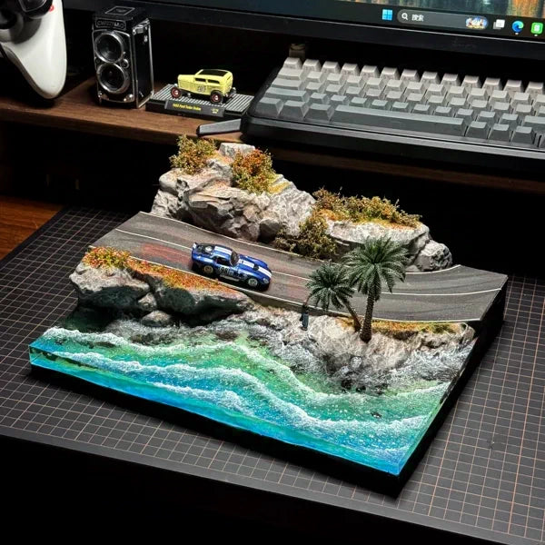1:64 Scale California Coast Diorama, Car Model & Acrylic Dust Cover Not Included