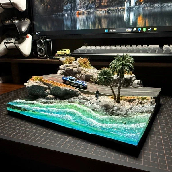 1:64 Scale California Coast Diorama, Car Model & Acrylic Dust Cover Not Included