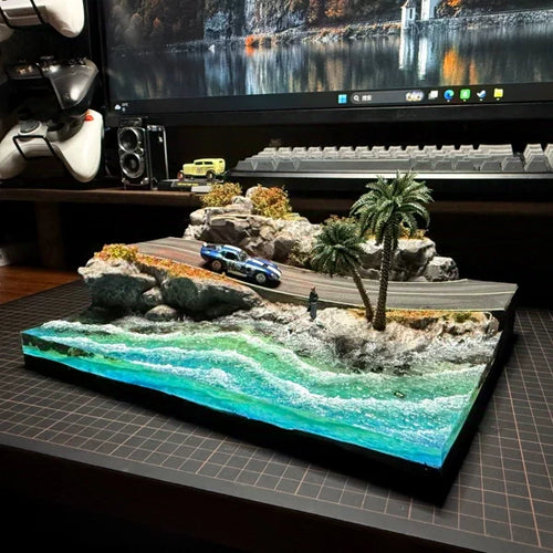 1:64 Scale California Coast Diorama, Car Model & Acrylic Dust Cover Not Included