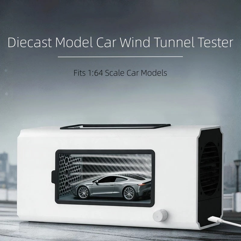 1:64 & 1:43 Scale Mini Car Wind Tunnel Tester, Visible Airflow Test Device with 1/2/4 Mist Outlet Accessories, 3D Printed Wind Tunnel for Diecast Car Aerodynamic Experiment
