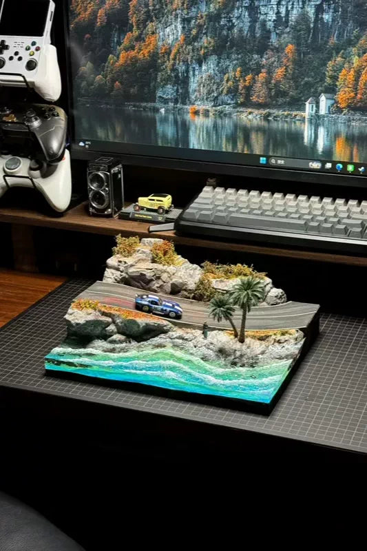 1:64 Scale California Coast Diorama, Car Model & Acrylic Dust Cover Not Included